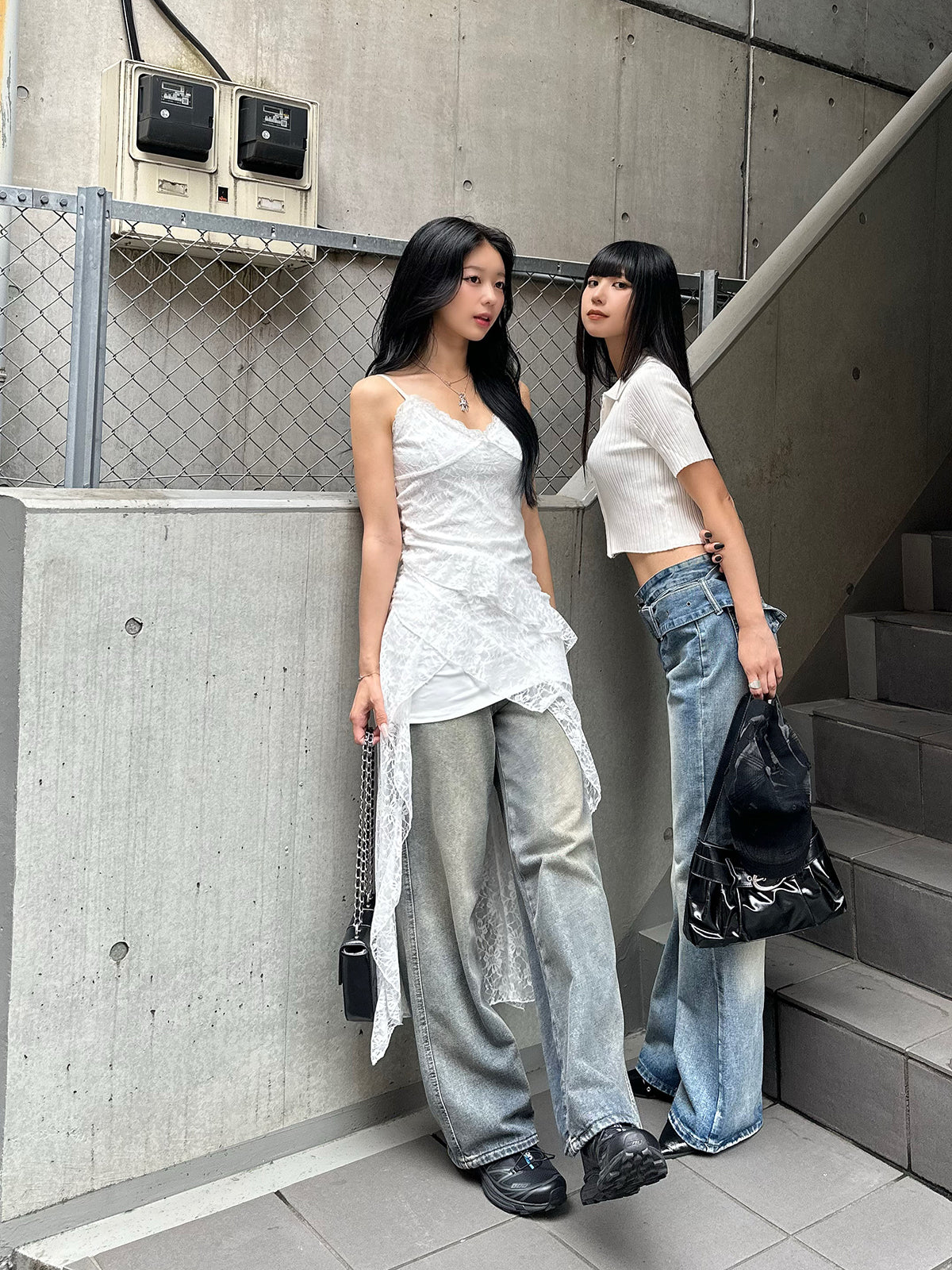 アシンメトリーレースキャミワンピース – TRIFLE